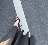 Black glossy  Female High Heels Open Toe Slides Trending Breathable Women Summer Outfit Casual Shoes12cm Sandals