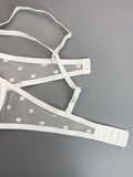 Polka Dot Mesh Sexy Push-Up Bra, Popular in Europe and America, Thin on Top and Thick on Bottom, Deep V Seductive Bra