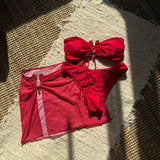 DEKA U Bandeau Bikinis Set Mujer Strapless Swimwear Sexy Women 3 Piece Swimsuit Bathing Suit Biquinis Brazilian Bikini