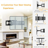 BEISHI TV Wall Mount Bracket for 40-80 Inch LED, LCD, OLED Flat Curved TVs TV Mount with Dual Swivel Arm Extend Tilting Rotation