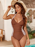 Vintage Swimwear Womem Black Zebra Print Patchwork V Neck Slimming Tummy Control One Piece Swimsuit 2025 Bathing Suit Monokini