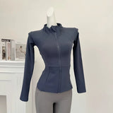 Women's High-End Yoga Suit with Standing Collar Long-Sleeved Sports Jacket for Running And Training Windproof Fitness Jacket