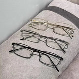 Men Y2K Harajuku Small Square Frame Glasses Women Retro Metal Eyeglasses Clear Reading Spectacle Blue Light Blocking Eyewear