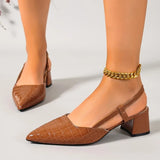 Thick Heels Breathable  High Heels Summer Sexy Pointed Toe Slingback Women's Sandals 2026