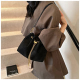 2026 Soft Commuting Crossbody Bags Faux Suede Sewing Hot Sale Bags for WomenThread Solid Color String Women's Handbags