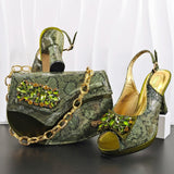 Doershow Lastest Italian Design Fashion Style Ladies Shoes with Matching Bag Set 2026 Nigerian Shoes and Bag Set!  HG1-1