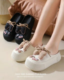 Women Fashion Clogs DIY Cute Bowknot Summer Platform Shoes Female Home Street Slippers Soft EVA Close Toe Girls Beach Sandals