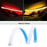 1Pc LED DRL Car Running Light Flexible Waterproof Strip Auto Headlights White Turn Signal Brake Flow Lights Car Styling 12V