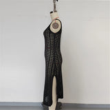 4 Color Hollow Out Sleeveless Crochet Knitted Tunic Beach Cover Up Cover-ups Beach Dress Beach Wear Beachwear Female Women K6783