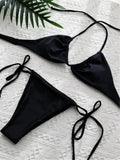 11 Colors Halter Mini Micro Thong Bikini Female Swimsuit Women Swimwear Two-pieces Bikini Set Bather Bathing Suit Swim Beachwear
