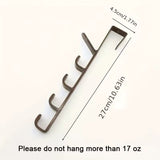 4-Hook Over-the-Door Adjustable Clothing & Bag Organizer