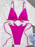 Sexy Halter Pearls High Cut Bikini Women Swimsuit Female Swimwear Two-pieces Bikini Set Lady Bather Bathing Suit Swim Beach Wear