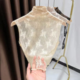 Fashion Lace Floral Fake Collar Detachable Gauzy False Collar All-match Slim Lace Tanks Women