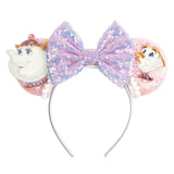2025 New Style Mickey Minnie Ear Headband Sequin Bows Girl Adult Kids Halloween Party Cosplay Hair Accessories Princess Hairband