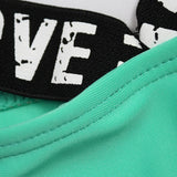 Bikini 2026 Sexy Green Swimwear Swimsuit Women Letter Bandage Bikinis Set Bathing Suit Beach Bikini Female Push Up High Quality
