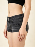 Fashion Women's Mini Denim Shorts with Pockets Skinny Low Rise Jean Shorts for Daily Club Y2K Sexy Hot Short Pants Summer