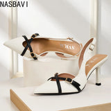 New Solid Color Pointed-toe Buckle-back Empty High-heeled Sandals for Women in Spring/Summer 2026