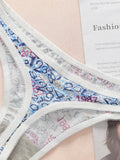 3-piece set of multi-color thongs for women sexy low waist, seamless hollow out, easy to wash and dry breathable underwear C909