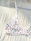 Wide Straps Plus Size Women's underwear set Flowers Lace Unlined Underwire Support Bra Comfort Lace Panties Lingerie Set