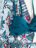 3 Pieces Push Up Bikinis 2026 Women With Kimono Beach Printed Swimsuit Sexy Swimwear Female Bathers Bathing Swimming Swim Suit
