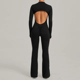 Women's Seamless Yoga Jumpsuits Sports Fitness Gym One-piece Long-sleeves Hip-Lifting Beauty Back Workout Training Bodysuits
