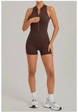 Women's Seamless Yoga Jumpsuits Sports Running Fitness Backless Sleeveless Hip-lifting One-piece Workout Gym Shorts Bodysuits