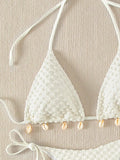 DEKA Tie Side Thong Swimwear New Sexy Bikini Set White Shell Designer Swimsuit Halter Push Up Micro Bikinis Summer Bathing