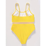 New Spiral Pit Strip U-Shaped High-Waisted Bikini Sexy Swimsuit Swimsuit Women Lightweight Fashion Classic Versatile Simple