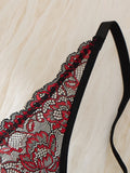 Sexy Lingerie Bra, Women's Suits, See-Through Bra, The Allure of Valentine's Night, Black Red Bra and Underwear Set ZA825161