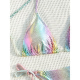 Colorful Snake Skin Halter Strappy Bikini Female Swimsuit Women Swimwear Two-pieces Bikini set Bather Bathing Suit Swim V5822