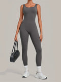Summer Tight Yoga Jumpsuit Women Hollow Out Exposed Back Fitness Clothing Outwear Gym Running Workout Sports One Piece Suits
