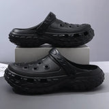 Men Summer Slippers Close Toe Leisure Clogs Soft EVA Anti-slip 2 Way Wear Shoes Couples Indoor Beach Slides Street Sandals