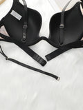 Women's Sexy Leopard Pattern Mesh Hollow Underwear Set Steel Ring Gathering Push Up Bra Women's Daily Underwear Set J2750