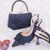 Doershow African fashion Italian Shoes And Bag Sets For Evening Party With Stones green Italian Handbags Match Bags!   HFG1-3