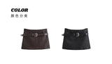 American A-line Half Length Skirt Spring/summer Small Spicy Girl High Waist Slim Fit Tight Sexy Shining Leather Short Skirt 3XQZ