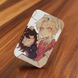 I Love Amy  AMY x BIBI Anime Rectangle Card Case Keychain Access Card Bag Key Tag Ring Leather Card Holder Key Ring Access