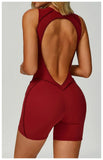 New Seamless Yoga Jumpsuits Sports Fitness Hip-lifting Backless Shorts One-piece Workout Gym Leggings Tracksuits for Women