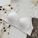 Japa Cherry Blossom Bra Wireless Thin Lace Bralette Small Chest Women Comfortable Breathable Student Underwear Push Up No Steel