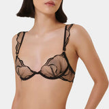 Sexy French Minimizer Bra Ultra Thin Embroidery Lace Large Bust Full Coverage Wireless Lingerie Set CA Delivery MOYISU 32-38-ABC
