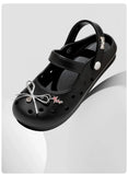 Cute DIY Bow Knot Indoor Street Slippers For Women Fashion Clogs Female Summer Shoes Soft EVA Anti-slip Ladies Home Beach Slides
