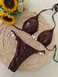 Halter String Bikinis 2026 Stone Swimwear Female Sexy Brazilian Swimsuit Women Bathers Bathing Swimming Swim Suit Beachwear