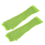 Blue Neon Fishnet Fingerless Long Gloves Arm Cuff Party Wear Fancy Dress For Women Sexy Girls Punk Gothic Dance Party Mesh Glove