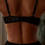 Toucheart 5-Piece Suit Sexy Underwear Suit Flocked Leopard Print Fashionable Hollow Sexy Lingerie Women Perspective Underwear