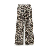 Foridol Leopard Print Wide Leg Long Pants Women Spring Summer Straight Fashion New Pants Zip Casual Female Pantalones 2025