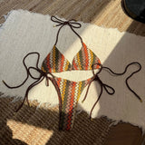 Contrast Mesh Halter Brazilian Bikini Women Swimwear Female Swimsuit Two-pieces Bikini set High Cut Bather Bathing Suit Swim