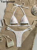 Sexy Extreme String Mini Micro Thong Bikini Female Swimsuit Women Swimwear Two-Pieces Bikini Set Bather Bathing Suit Swim V8373