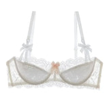 MOYISU French Romance Breathable and Comfortable Breathable Sexy Lace Not Empty Cup Bra Set Pure Desire Girl Super Beautiful