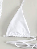 3 Pieces Triangle String Thong Bikinis 2026 Swimwear Female Sexy Brazilian Swimsuit Women Bathers Bathing Swimming Swim Suit
