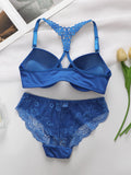 Ladies' black red blue with steel rims front buckle beautiful back pull up bra underwear set A2128