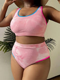 Large Size 3XL Women's Patchwork Swimsuit Sexy Backless High Waist Swimwear Textured Bikini Set Female Beachwear Holiday Biquini